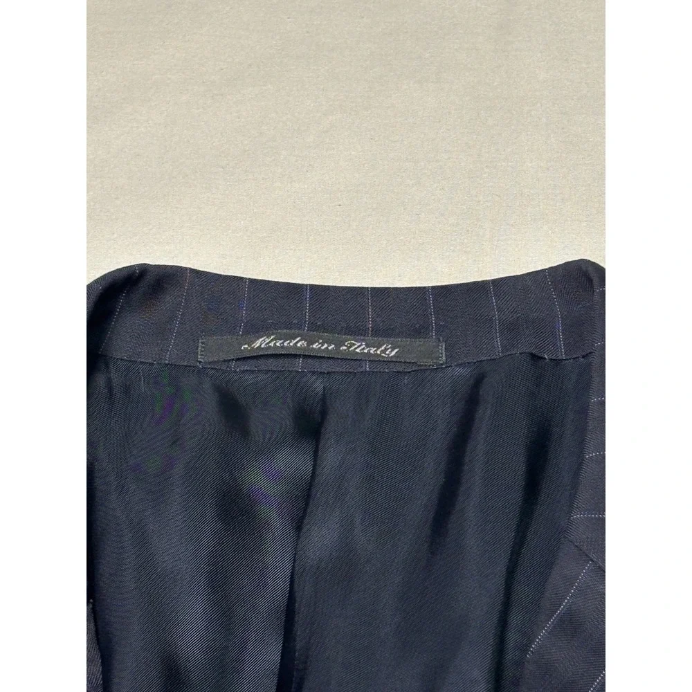 Canali‎ Mens Navy Blue Pinstripe Wool 3 Button Blazer Italy 56R UK 46 US